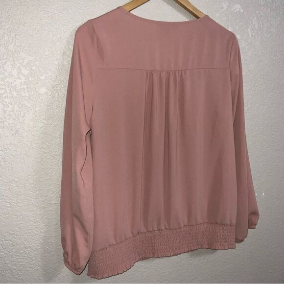 NWT Apt. 9 Smocked Hem Button Down Blouse size S - Picture 7 of 8